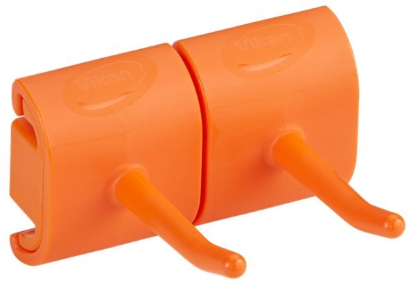 Vikan Wall Bracket Double Hook Module Orange