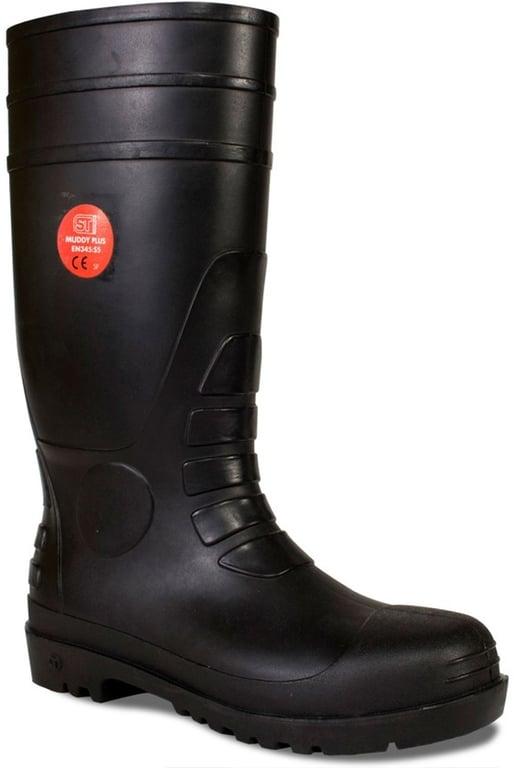 Black Safety Wellington Boot SIZE 9