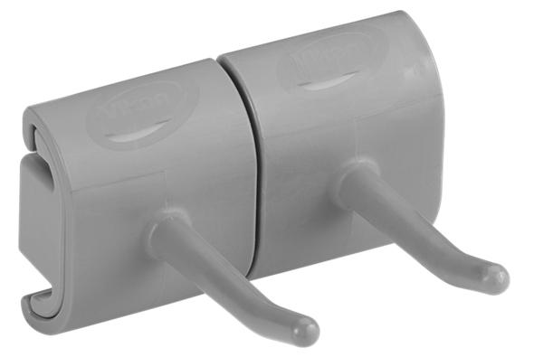 Vikan Wall Bracket Double Hook Module Grey