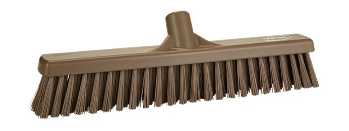 Vikan Soft/Hard Broom 410mm Brown