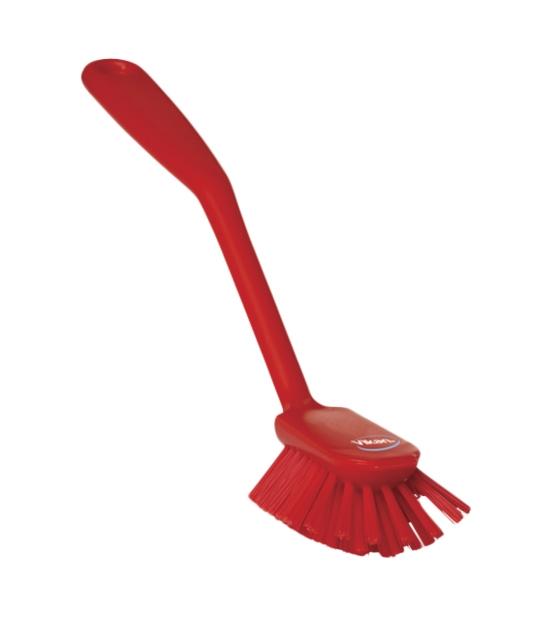 Vikan Medium Dish Brush with scraping edge 280mm Red