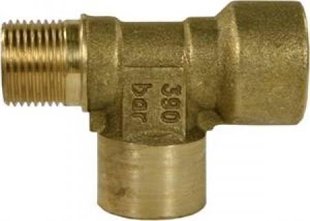 Brass T-Connection 3/8"M 3/8"F 1/4"F