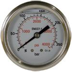 Pressure Gauge Back Entry S/Steel 50mm 250bar