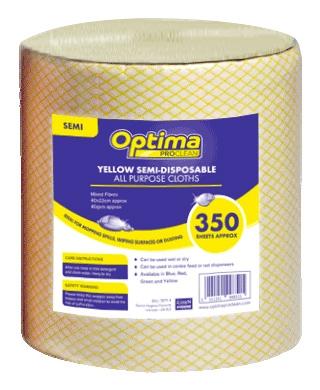 Optima Lightweight All Purpose Cloth Rolls Yellow