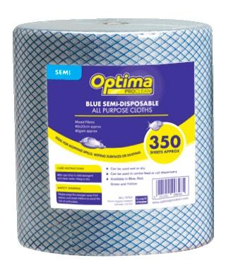 Optima Lightweight All Purpose Cloth Rolls Blue