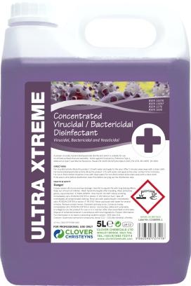 Clover Ultra Xtreme Concentrated Virucidal/ Bactericidal Disinfectant 5Ltr