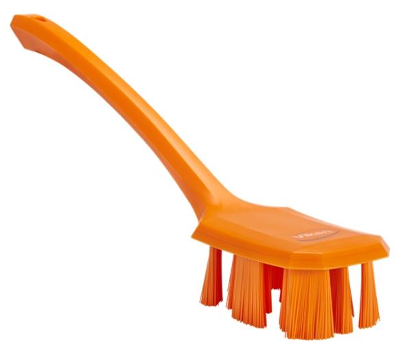 Vikan UST Hard Long Handle Washing Brush 395 mm Orange