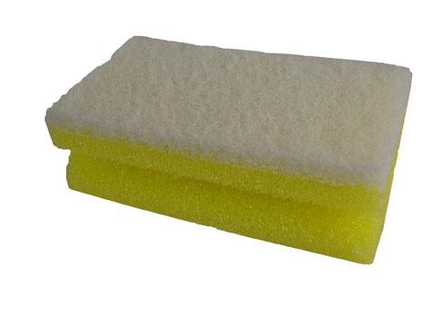 White Scouring Pads Sponge Backed (Pack 10)