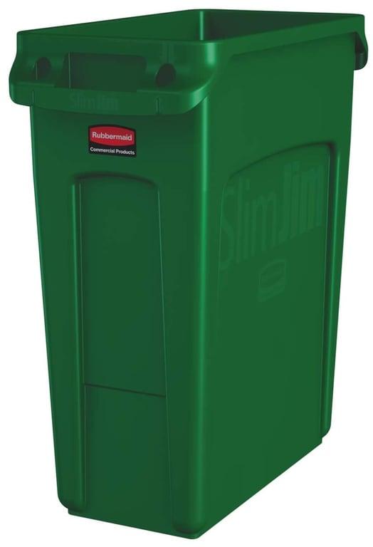 Rubbermaid Slim Jim With Venting Channels Green