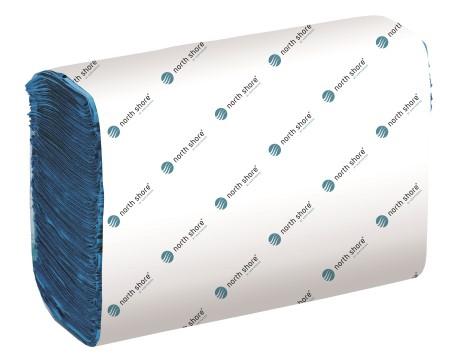 North Shore 1 Ply Z-Fold Ecolabel Hand Towel Blue