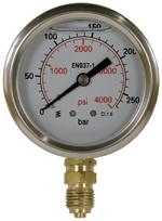 Pressure Gauge Bottom Entry S/Steel 63mm 250bar