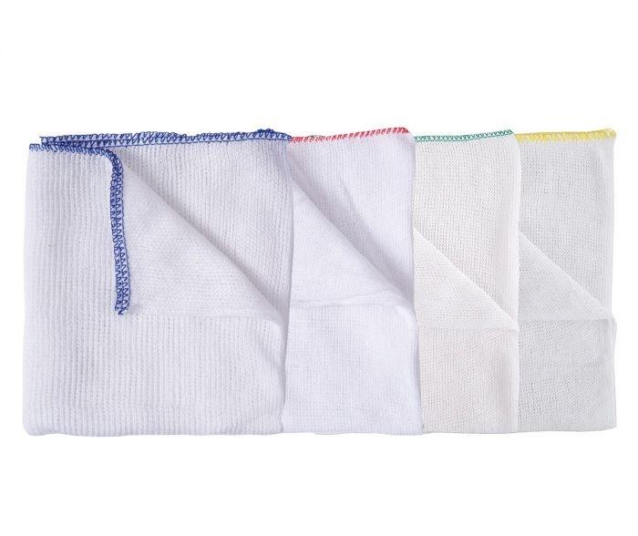 Dishcloths Coloured Edge Pack of 10