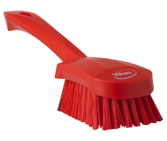 Vikan Hard Short Handle Washing Brush 270 mm Red