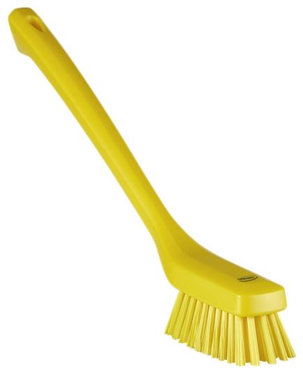 Vikan Hard Long Handled Cleaning Brush 420mm Yellow