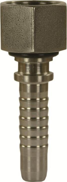 Crimp Nipple Fixed Nut Hosetail DN10 + 1/4"F