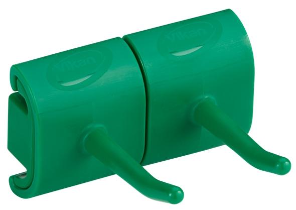 Vikan Wall Bracket Double Hook Module Green