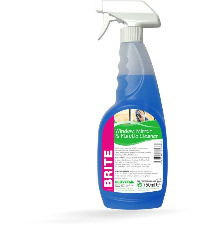 Clover Glass/Plastic Cleaner Brite 750ml