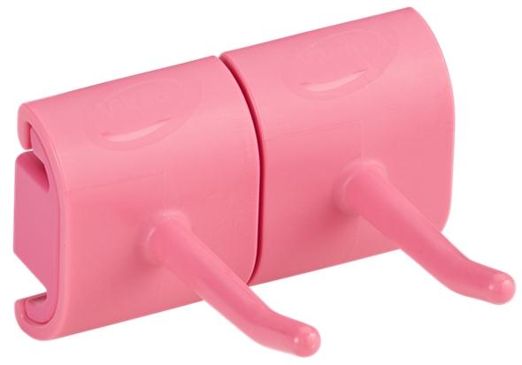 Vikan Wall Bracket Double Hook Module Pink