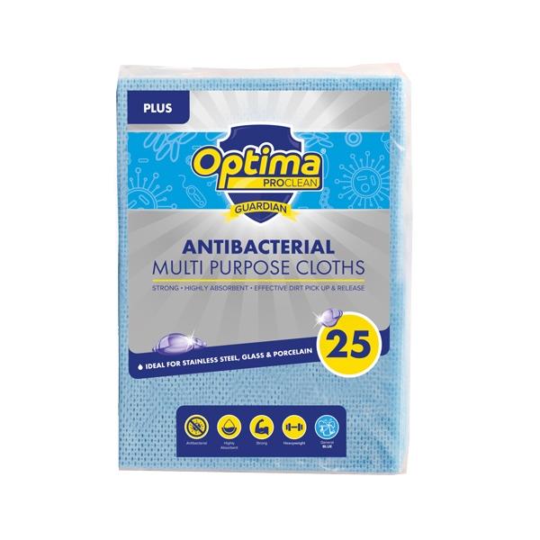 Optima Plus Antibacterial Cloths Pack 25