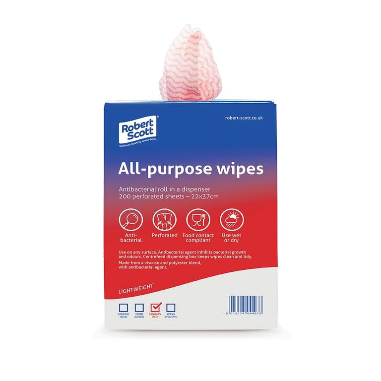 All Purpose Antibac Cloth Roll 200 In Red