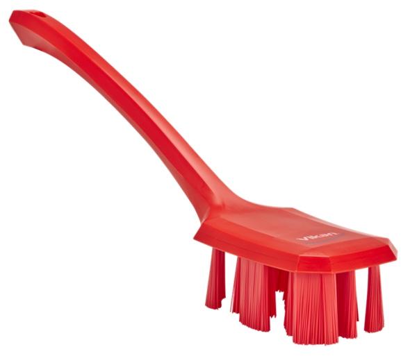 Vikan UST Hard Long Handle Washing Brush 395 mm Red