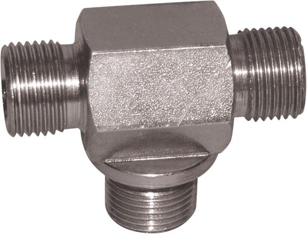Zinc Plated M/M/M Hex Tee 1/4" 