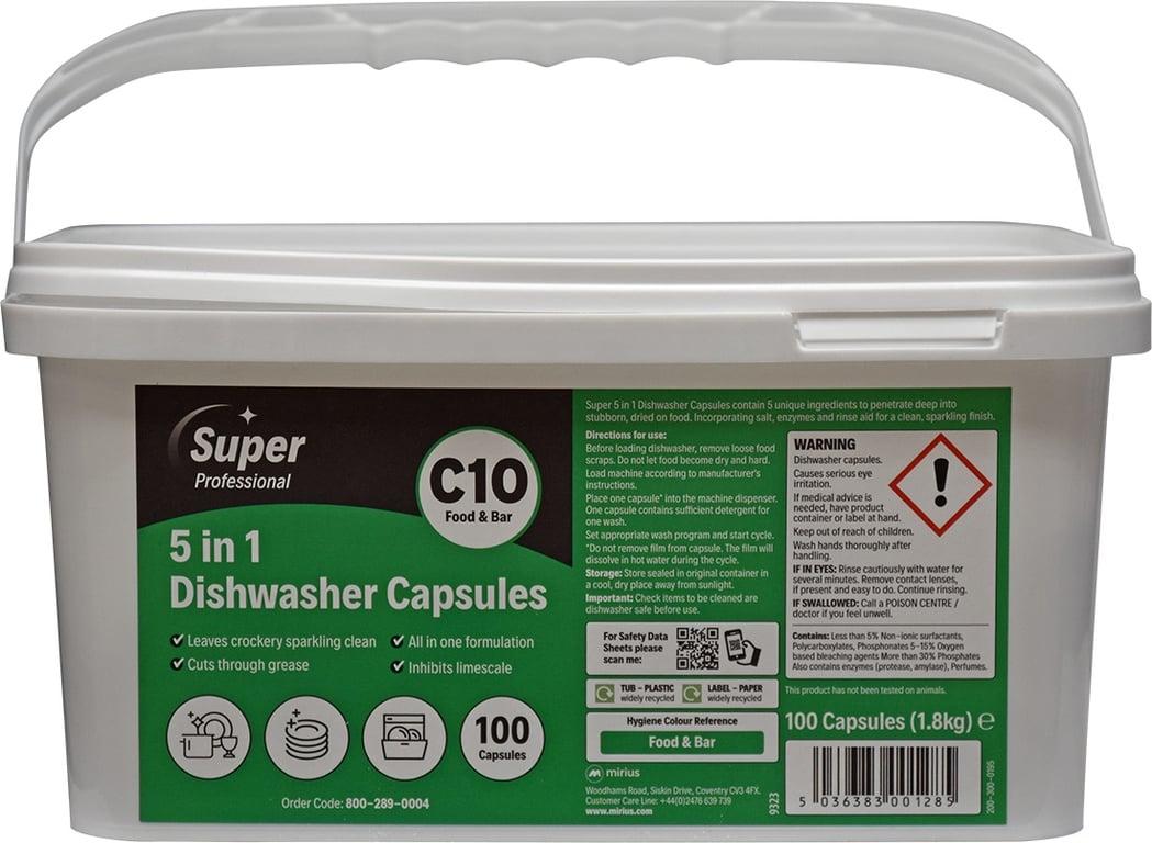 Super Professional C10 5in1 Dishwasher Capsules (Box 100)