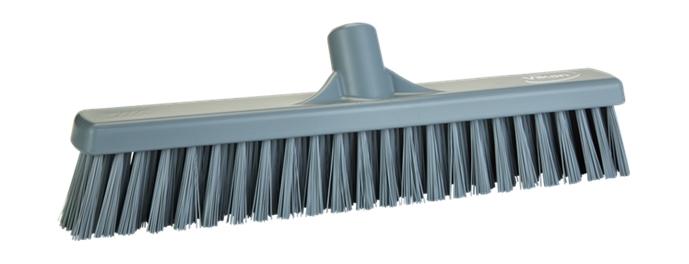 Vikan Soft/Hard Broom 410mm Grey