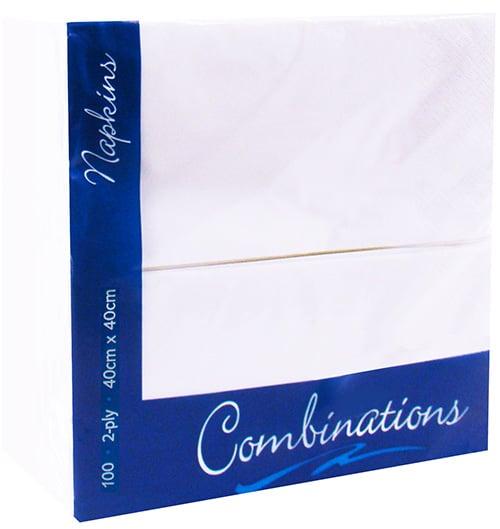 Napkin White 8-fold 2ply 40cm (2000)