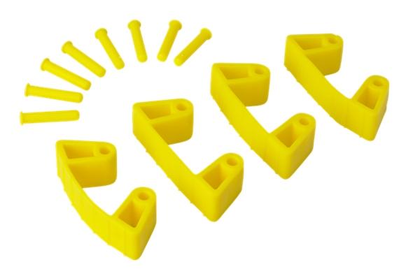 Vikan 4 x Rubber Clips for Wall Brackets Yellow