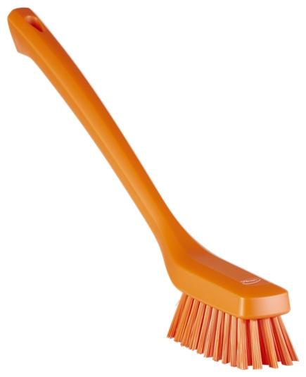 Vikan Hard Long Handled Cleaning Brush 420mm Orange