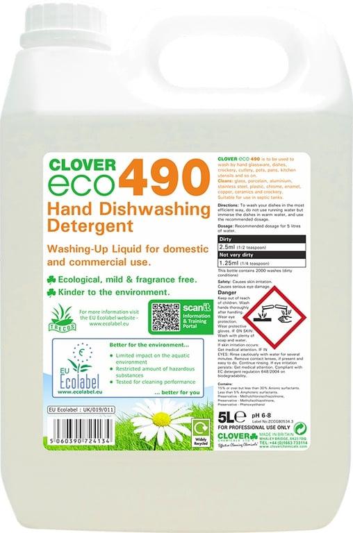 Clover Eco 490 Hand Dishwash Detergent 5L