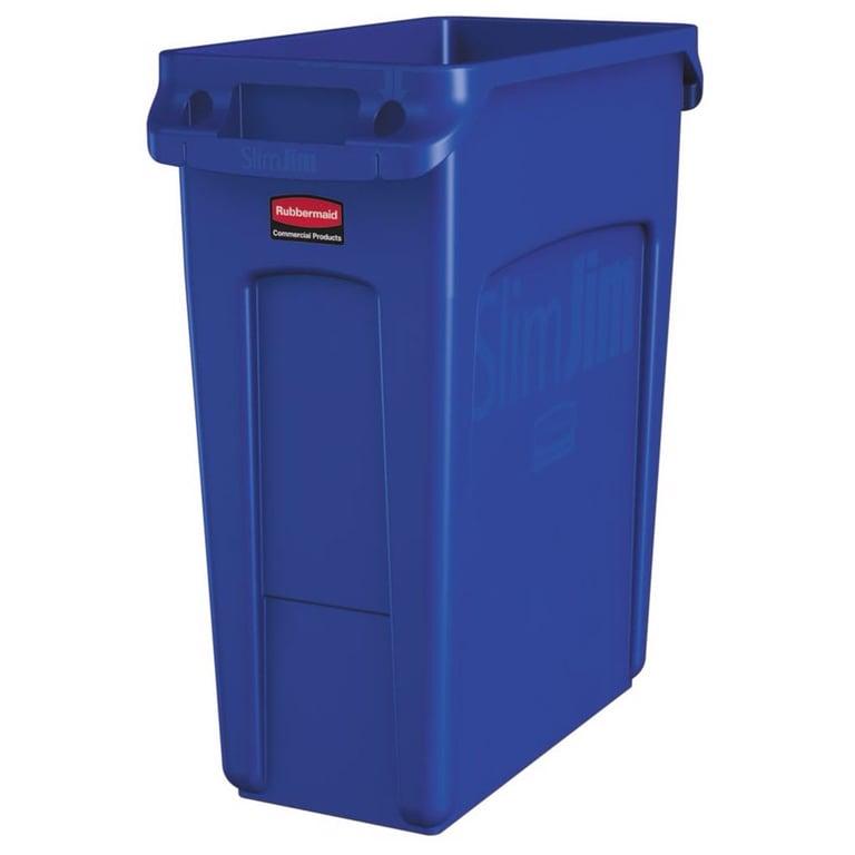 Rubbermaid Slim Jim With Venting Channels Blue